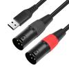 Kabel do dekodowania audio USB A do podwójnego XLR męskiego 32 bity/384 kHz