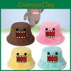 Kun Plush Domo Bucket Hat Cartoon Anime Warm Fluffy Flat Roof Cap For Men Women