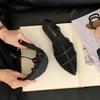 Fashion Bailamos Summer New Women Sandals Fashion Mesh Ladies Elegant Sandals Soft Beach Slides Flat Heel Dress Shoes Mujer
