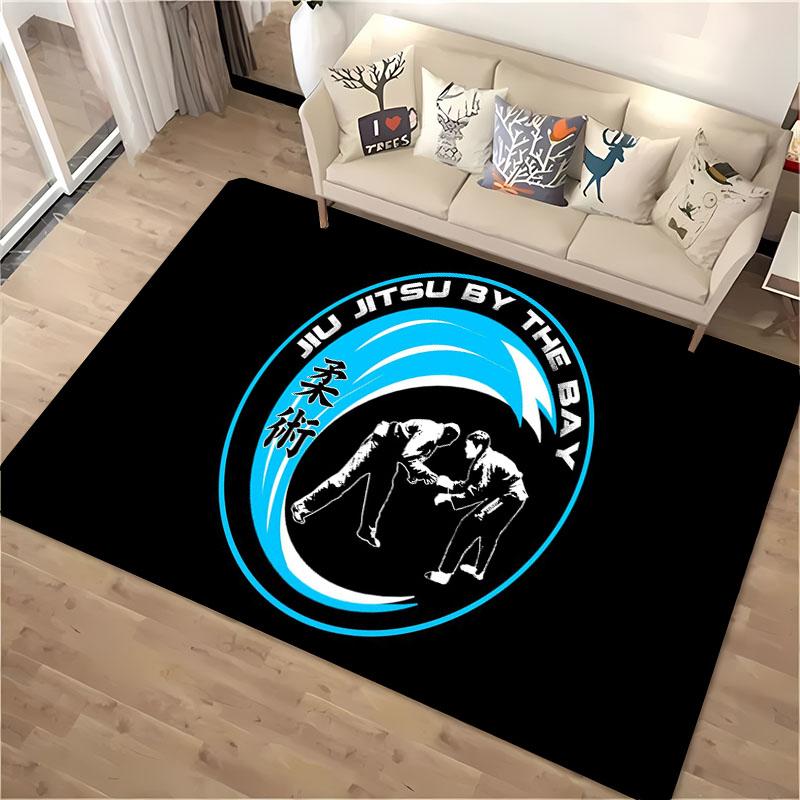 Tappeto Japanese B-Bjj Mma Guerriero di Jiu-Jitsu, Tappeto per Soggiorno Camera da Letto Divano Zerbino Decorazione, Tappetino Antiscivolo per Bambini Alfombra