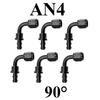 6X 4AN 6AN 8AN 10AN 12AN Oil Fuel Cooler Push-On Hose Fittings 0 45 90 180 Degree Push Lock Rubber Tube End Adapter Aluminum