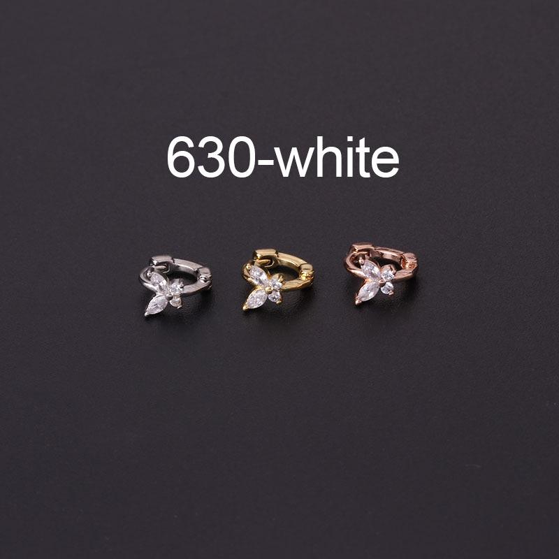 Butterfly Zircon Mini Hoop Earrings In Blue, Pink, & White - Fashionable Ear Cuff Jewelry