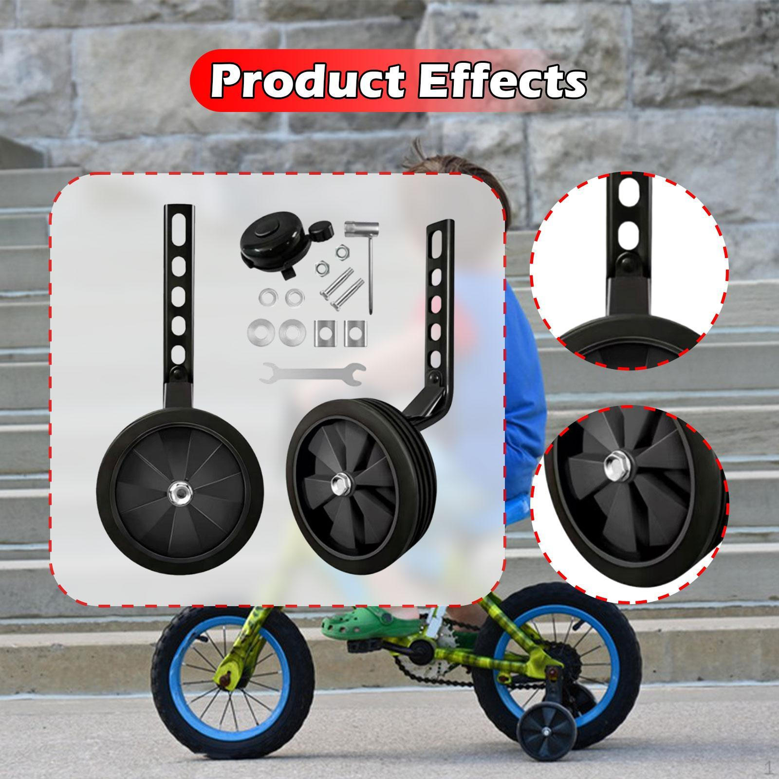 

Kids Bike Training Wheels Auxiliary Portable Replacement for 12 14 16 18 20 inch Cycling чорний