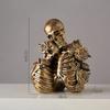 Creative Resin Couple Skeleton Model Sculpture Ornaments Living Room Bedroom Foyer Tabletop Halloween Decoration Accessories