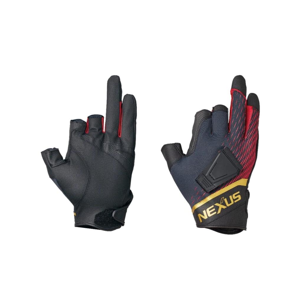 Shimano Nexus Windproof Magnetic Size XL Gloves, 3-Piece Cut, GL-112V, Red,