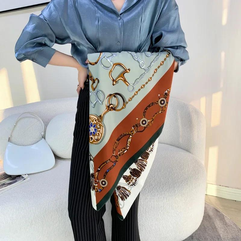 

New Silk Square Scarf with Trendy Style Versatile Temperament Women s Scarf Shawl Scarf Summer Scarf Women 90X90cm