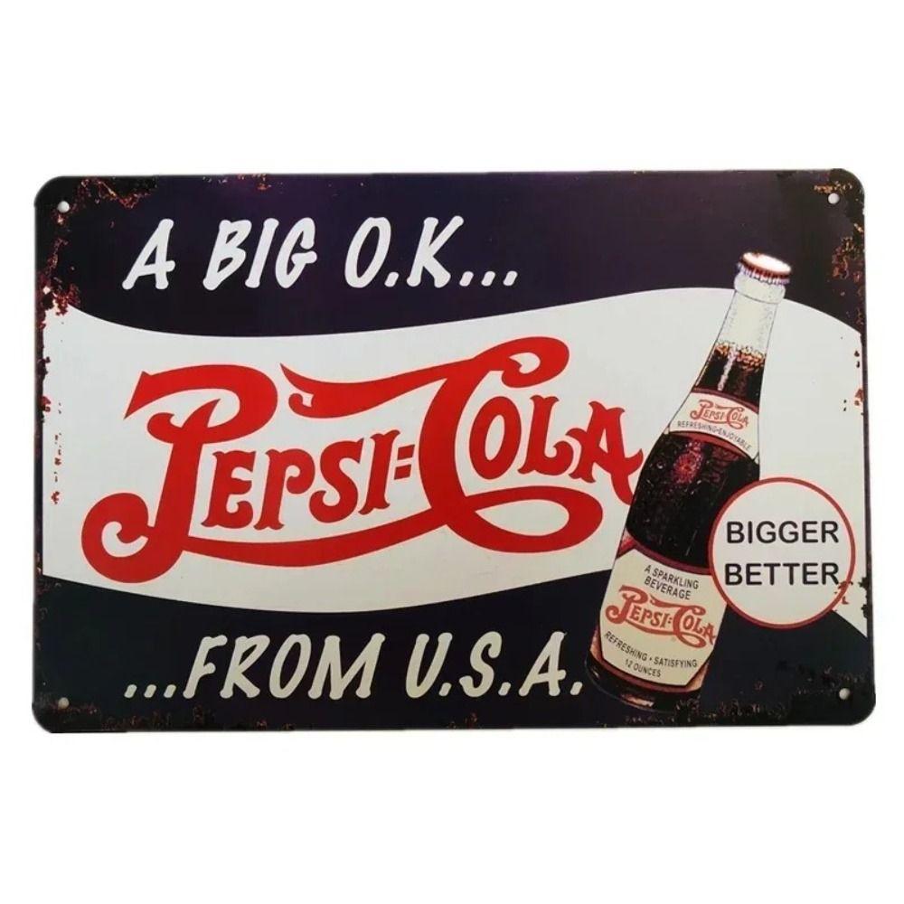 Pause Cola Vintage Metal Sign, Retro Soda Wall Decor 20x30cm