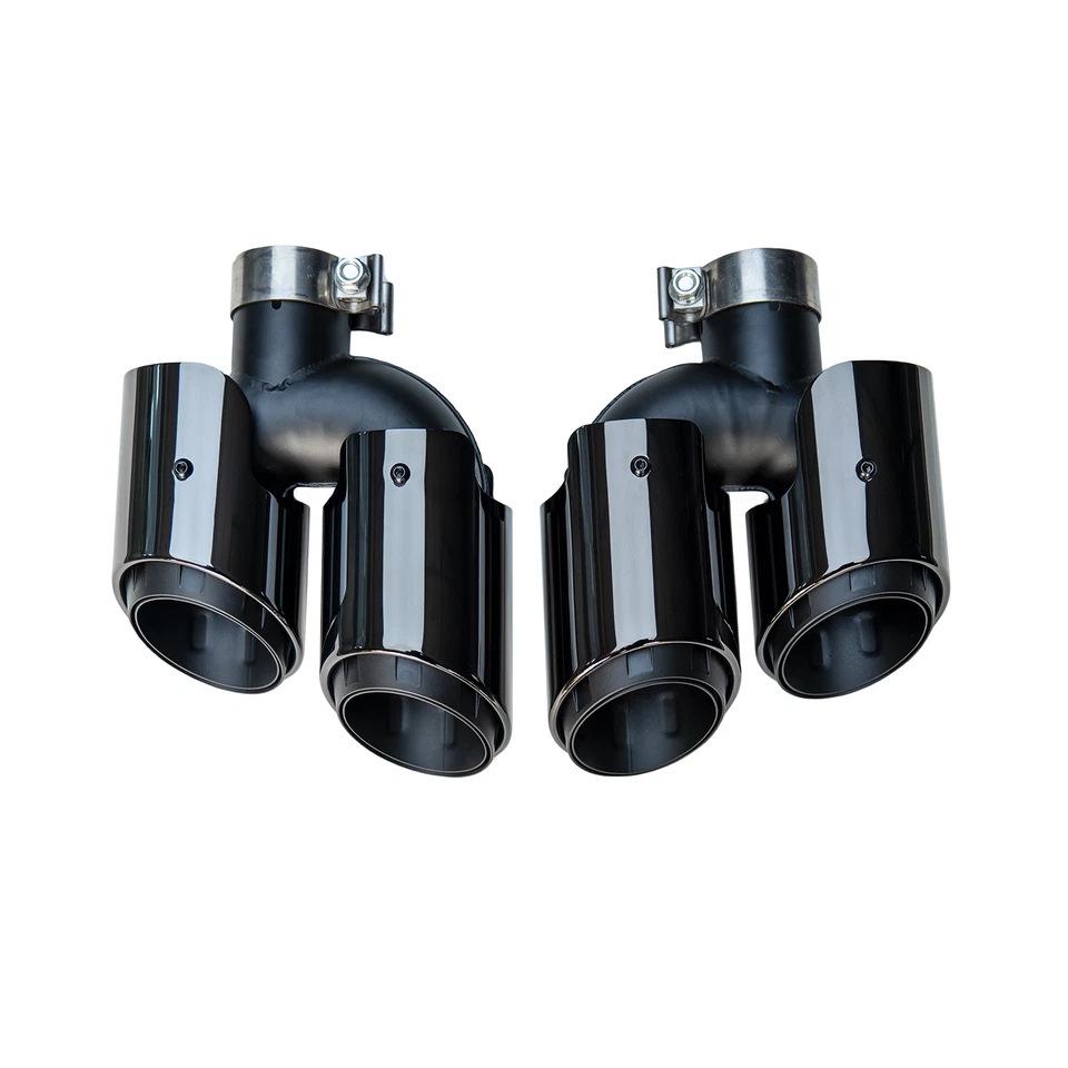 Fits 2014-2018 Porsche Macan Base 2.0 Black Triple-Layer Exhaust Muffler Tailpipe.