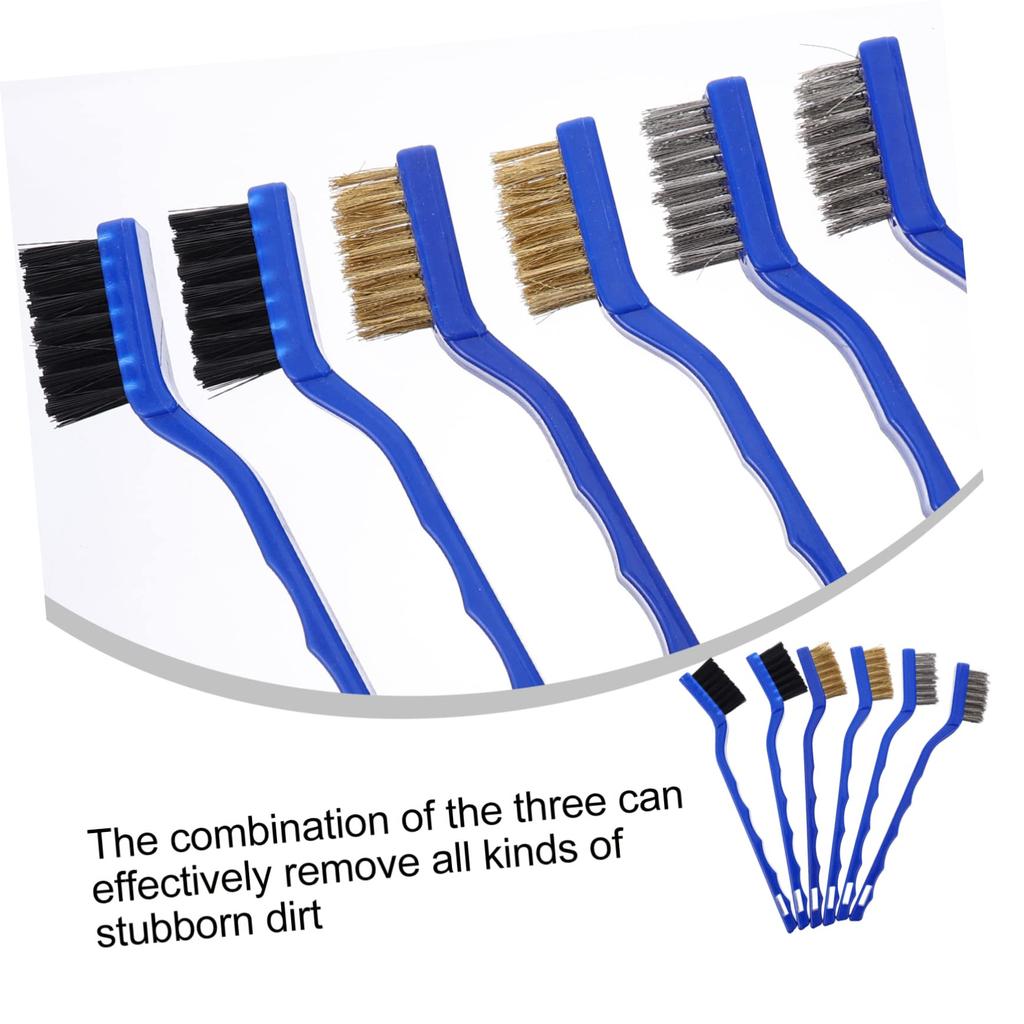 Ledmomo 6pcs Wire Brush Set Small Hand Scratch Brush for Removal Metal