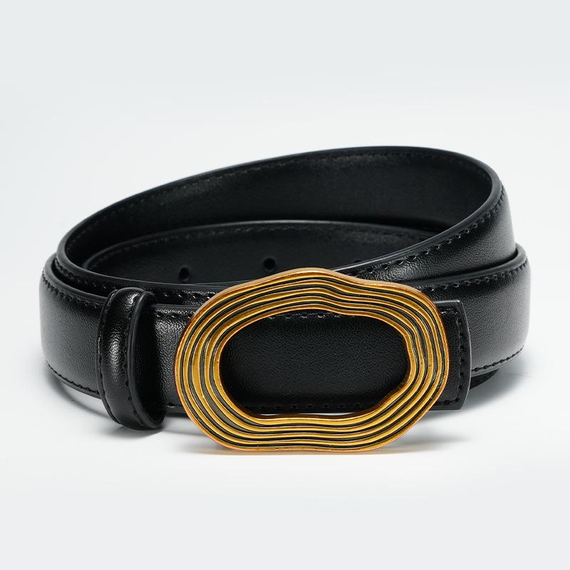 New Belt for Women's Dress  Smooth Buckle Belt for Women's Decorative Skirt for Women's Versatile Thin Belt