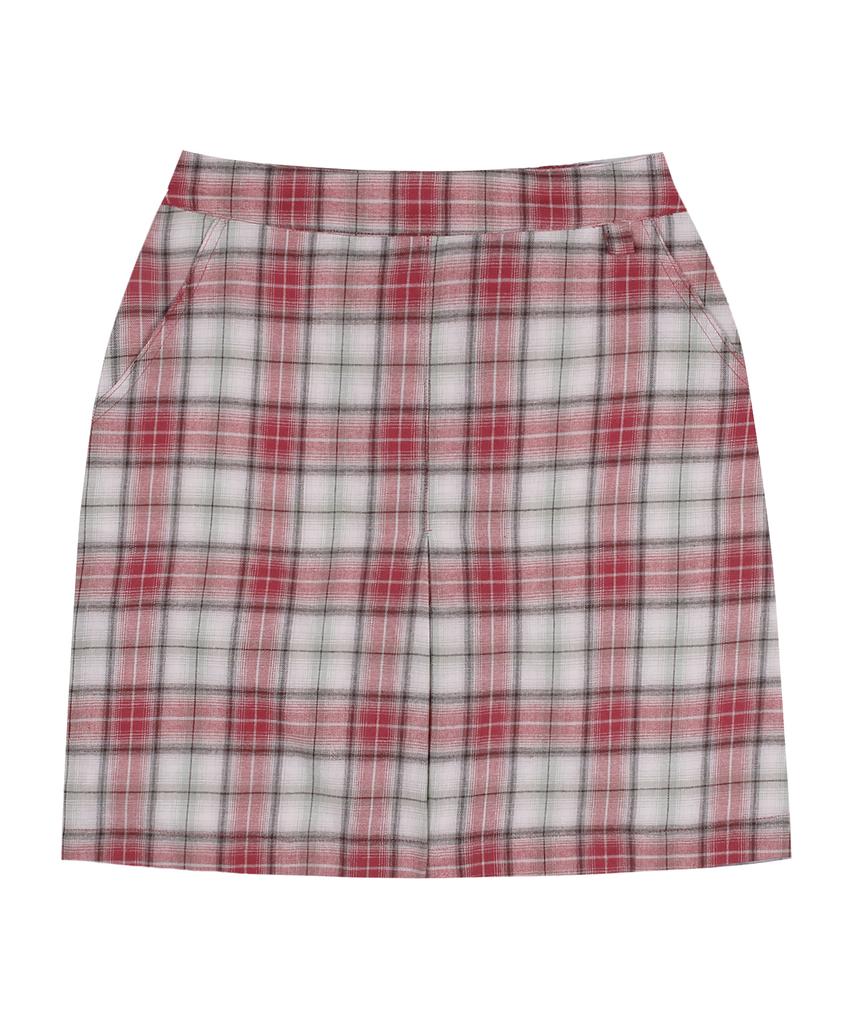 RuNaKi'Hu' Wxsk002 Check Pattern Skirt (Red)