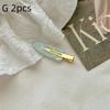 2Pcs No Crease Acrylic Hair Clips With Gold Metal Clasp And Marble Pattern Perfect For Daily Wear Party Hairstyling