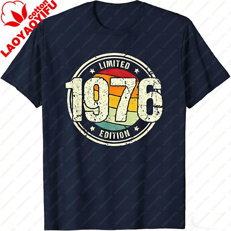Retro 50 Year Old Vintage 1976 Limited Edition 50th Birthday Classic Graphic T Shirts Clothes for Women Men Summer Cotton Tees