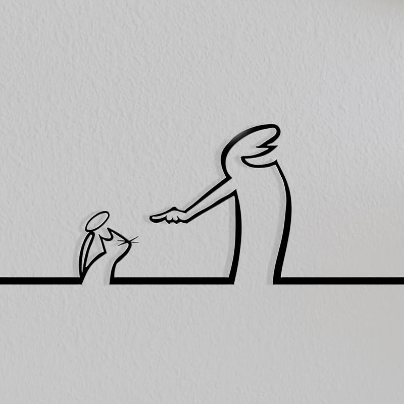 2D Flat High-Quality Metal Wall Door Self-Adhesive Wc Sign Black Frame Modern Home Decor for Bathroom Easy To Install Wall Art