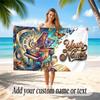 Music General Theme Beach Towel Personalized Custom Name & Text Soft Quick Dry Beach Towel for Swimming Travel