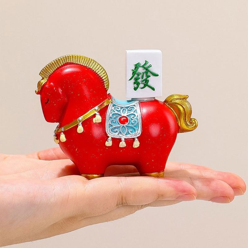 Year Of Horse Resins Sculpture New Year Decorative Figurine Symbolizing Fortunes Prosperity For Gifting Or Shelf Table