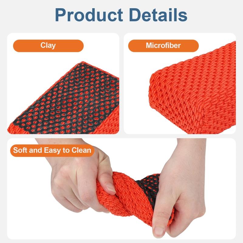 1/2Pcs Car Clay Bar Sponge Microfiber Auto Paint Sludge Mud Cleaner Detailing Tool