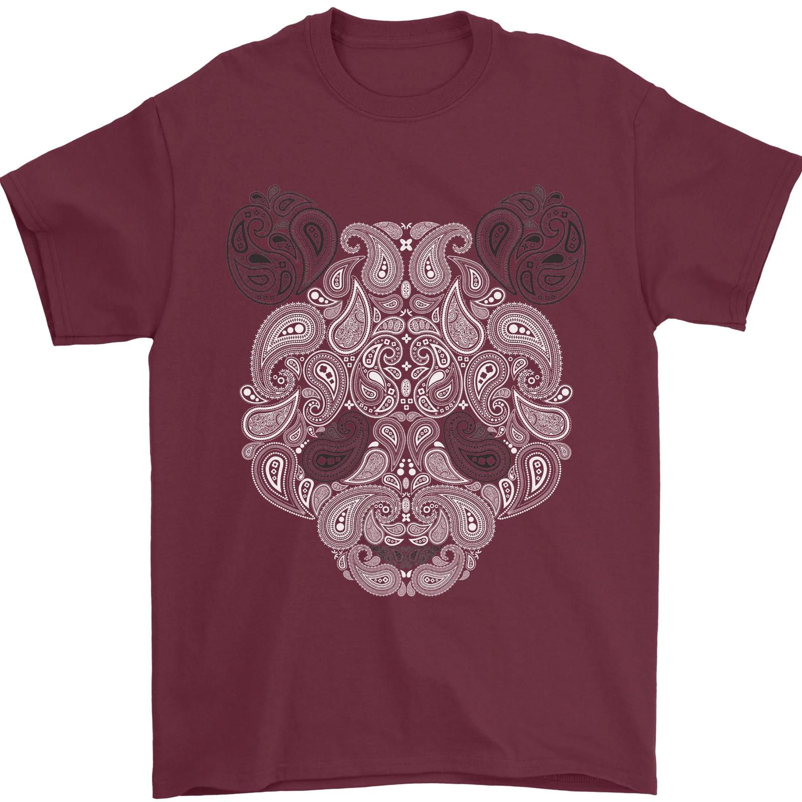 Paisley Panda Bear Mens T-Shirt 100% Cotton XXXL