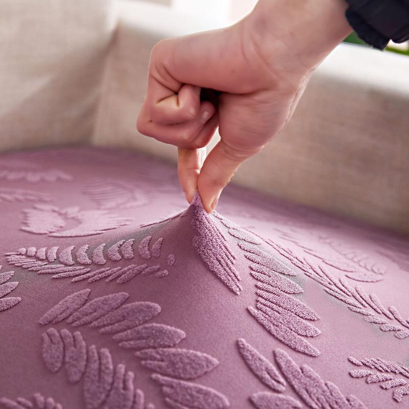European Knitted Sofa Cover Delicacy Feather Pattern Cushion Cover Luxury Elastic Stretch Spandex Sofa Protector