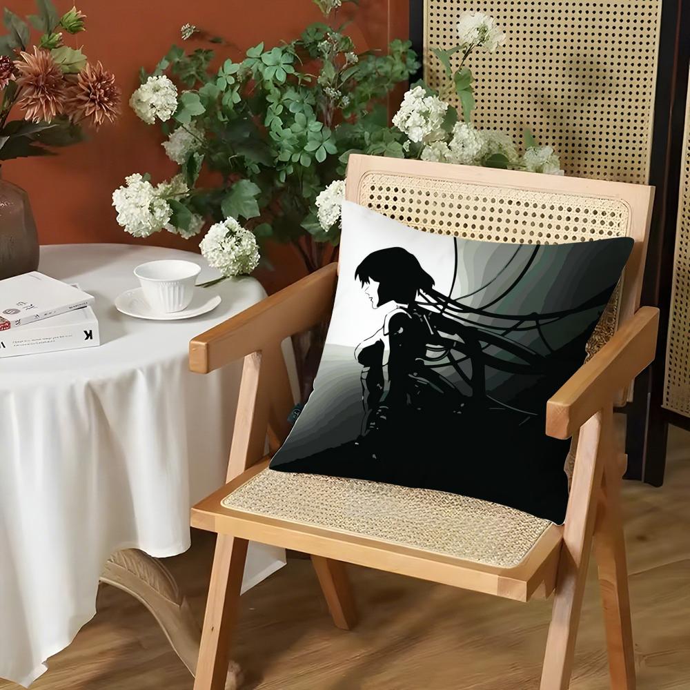 

GGhost In The SShell Cushion Cover Silky Short Plush Invisible Zipper Dustproof Sofa Pillow Case for Home Decor 30x30cm