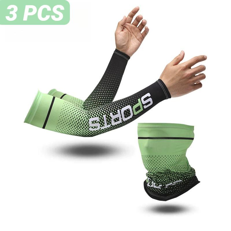 Durable And Safe 2Pcs Summer Fashio Sunscreen Ice Silk Sleeve Uv Sun Protection Cooling Anti-Slip Arm Sleeves Men Women Outdoor Sport Cycling
