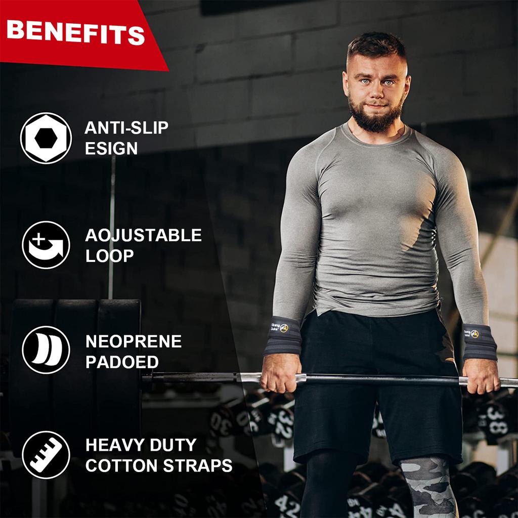 1 Pair Wrist Support Straps Weight Lifting Wrist Straps Deadlifting Wrist Wraps Bodybuilding Powerlifting Xfit Strength Training