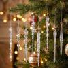 12Pcs Transparent Christmas Icicle Pendants Twisted Design Crushed Ice Acrylic Christmas Tree Ornaments DIY Elegant