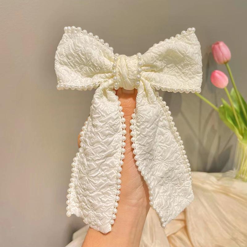 

Кремово-бежевый жемчужный бант Повязки на голову Ободки Украшения Аксессуары для волос