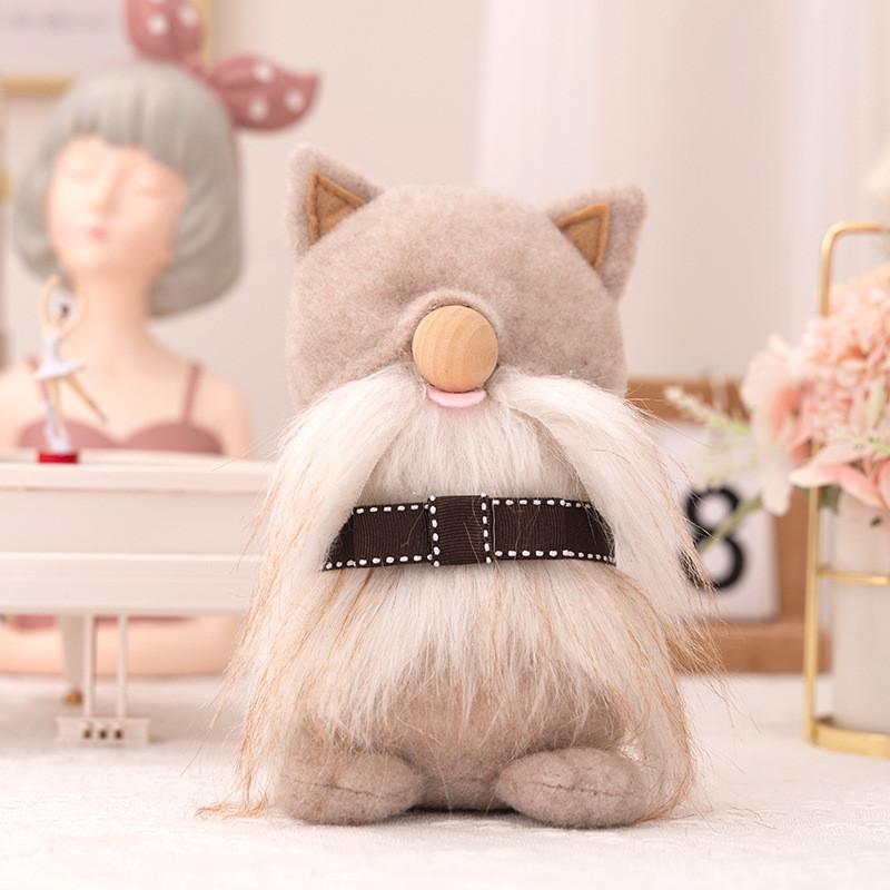 

Decorative Cat Plush Figure Sweet Gnome Style Gift For Cat Enthusiasts Collectors And