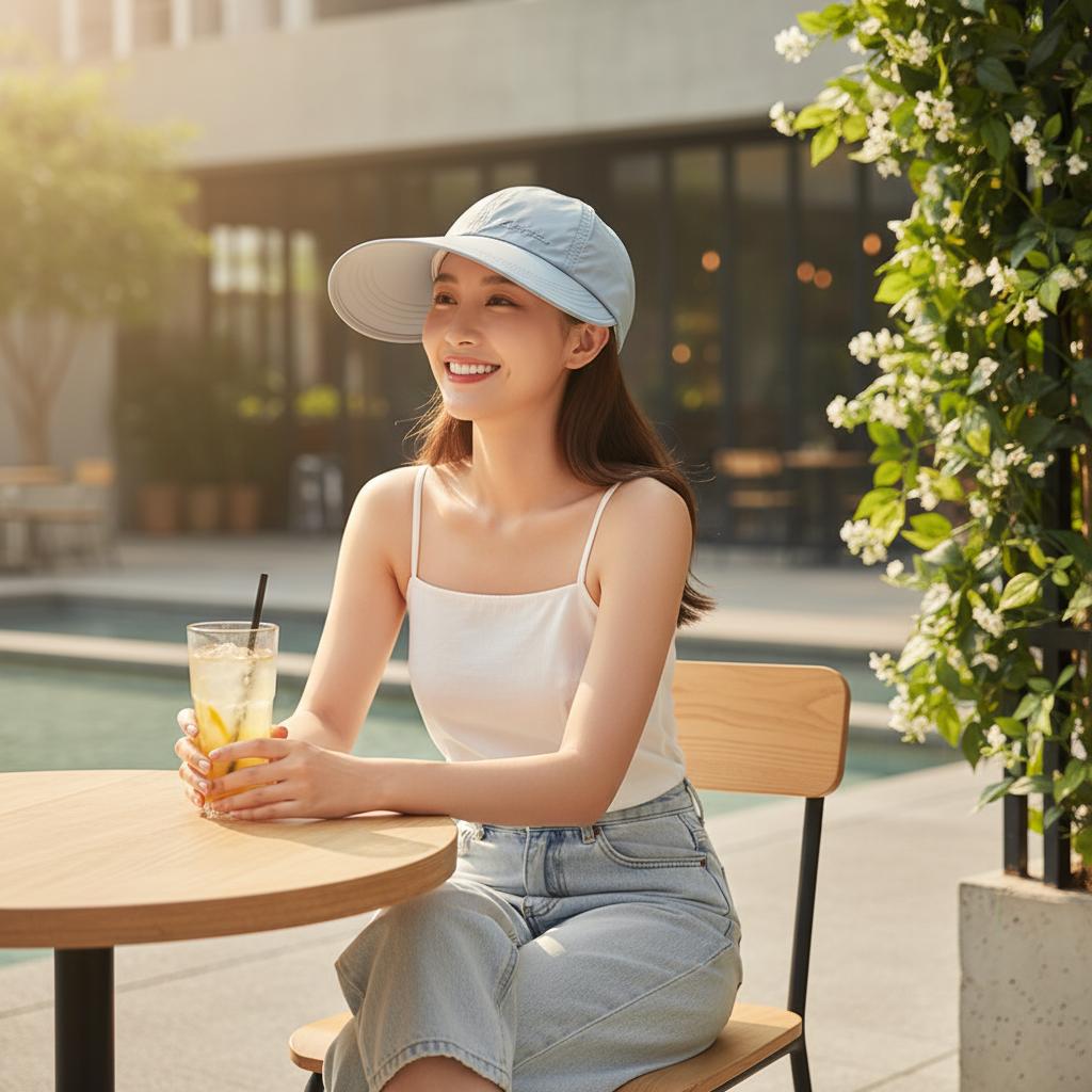Wide Brim Sun Hat For Women UV Protection Baseball Cap Lightweight Breathable Adjustable Fit for Outdoor Travel Beach