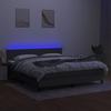 Maison Exclusive - Sommier à lattes de lit et matelas et LED Gris foncé 180x200 cm