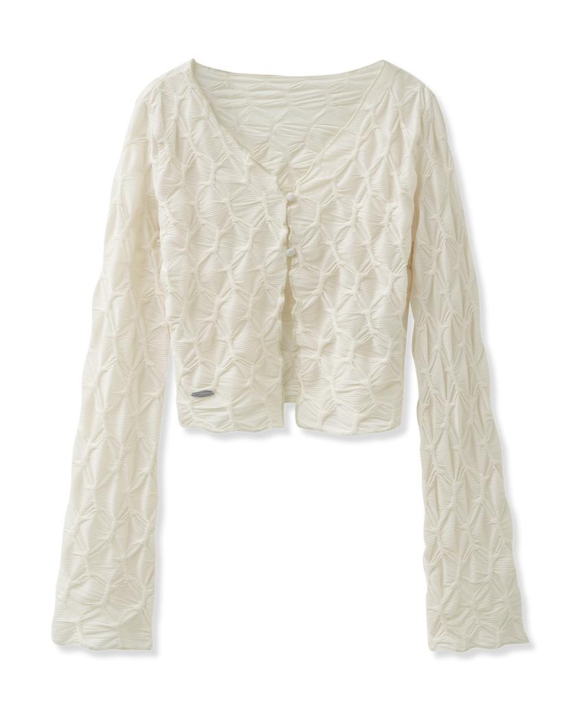 Vivacious Wrinkle V-Neck Crop Cardigan_2 Colors