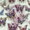 20pcs Reusable Red Butterfly Stickers: Glitter, Shimmery & Self-adhesive for Diary, Planner & Scrapbooking
