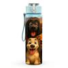 1PC Multi Breed Dog Group Pet Pattern 750ml Color Plastic Sports Water Bottle Leakproof Flip Straw Lid Suitable for Sports Office Home Use