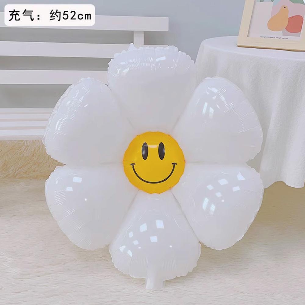 Candy Color Sunflower Daisy Flower Matte Modeling Aluminum Film Balloon Children'S Photo Year-Old Scene Decoration
