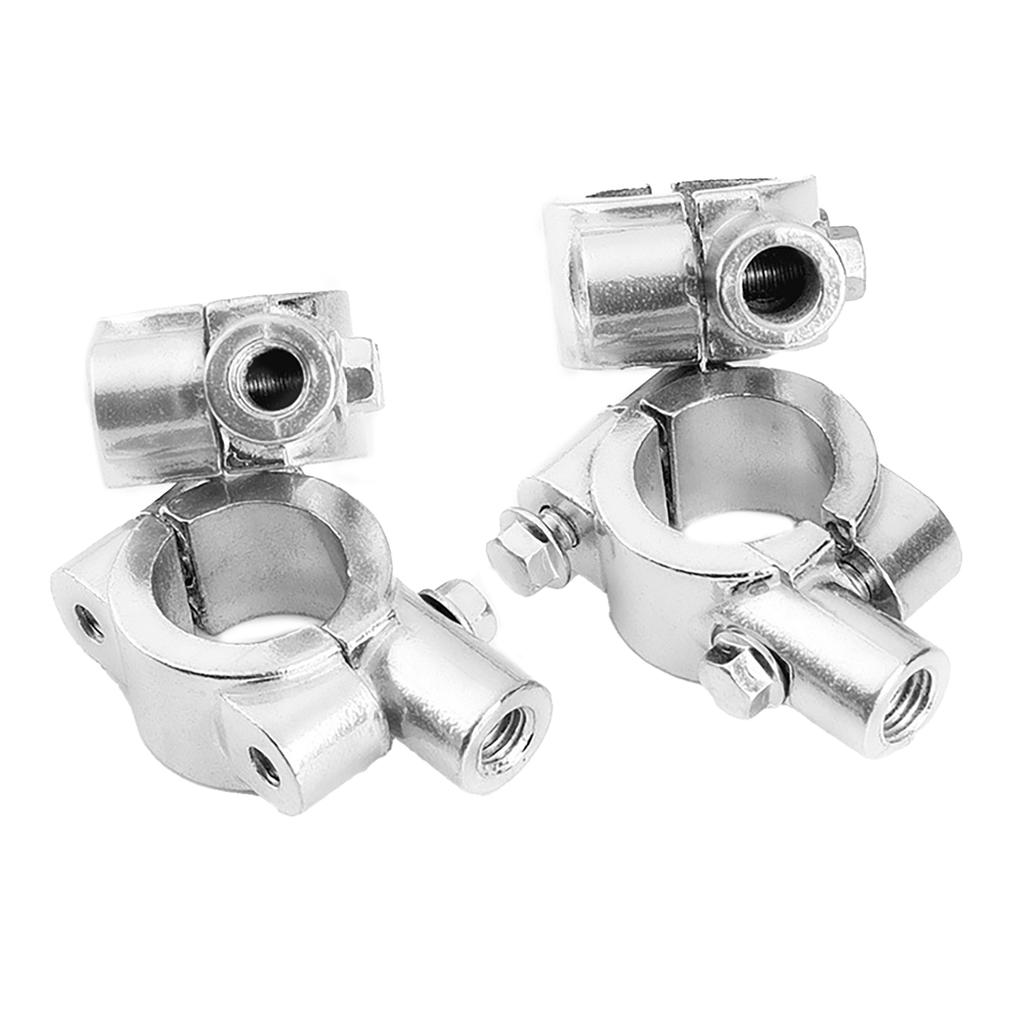 2Pcs 7/8" Handlebar Rearview Mount Holder Adapter 8mm/10mm Thread Motorcycle Handlebar Mount Holder Clamp