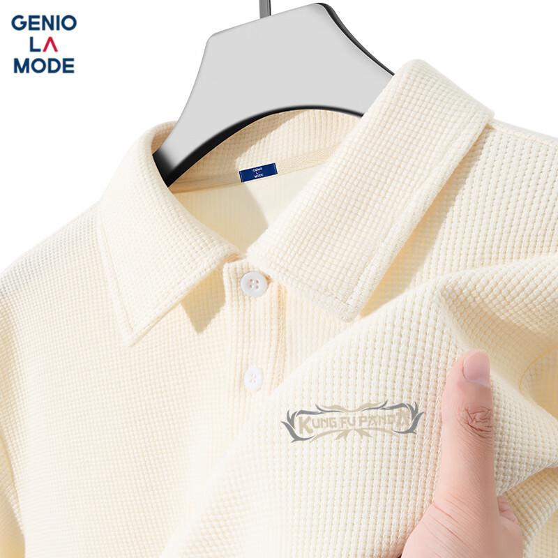 Мужская дышащая рубашка-поло GENIOLAMODE с вафельной текстурой 2XL