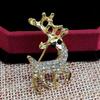 New In Stock Fashion Personality Exaggerated Brooch Exquisite Rhinestone Animal Small Spotted Deer Brooch Gift Zircon Lesbians