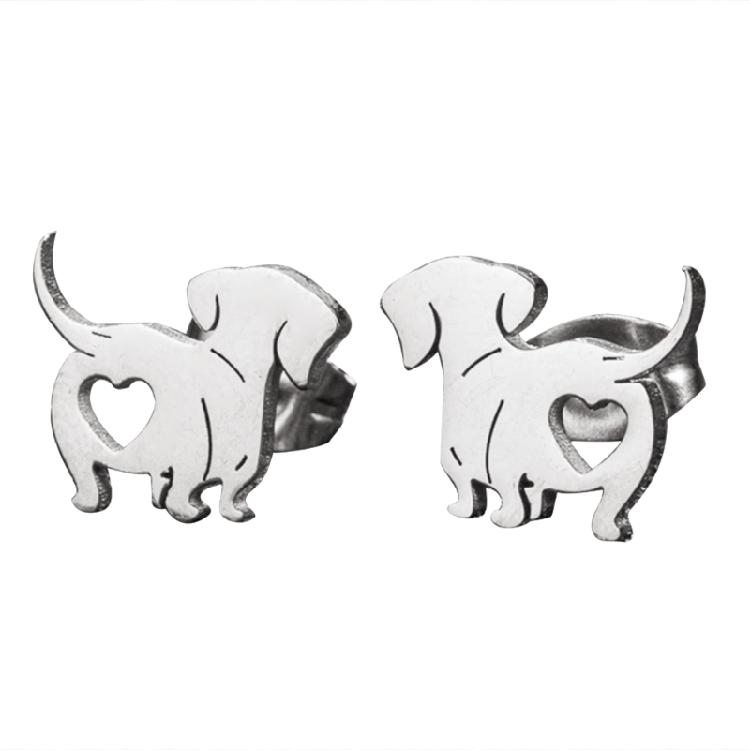 

Fashion Ear Jewelry Pet Dog Ear Stud Dachshund Ear Pins Alloy Material for Daily серебряный