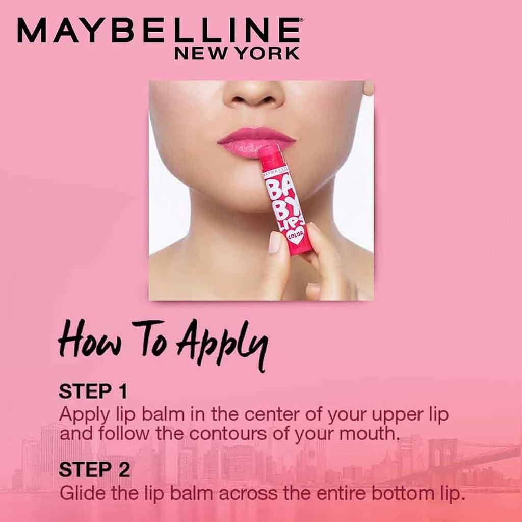 Maybelline New York Baby Lips Lip Balm Berry 4g With SPF20 Long Lasting Hydration Moisturising Balm For Soft Smooth Nourished Lips