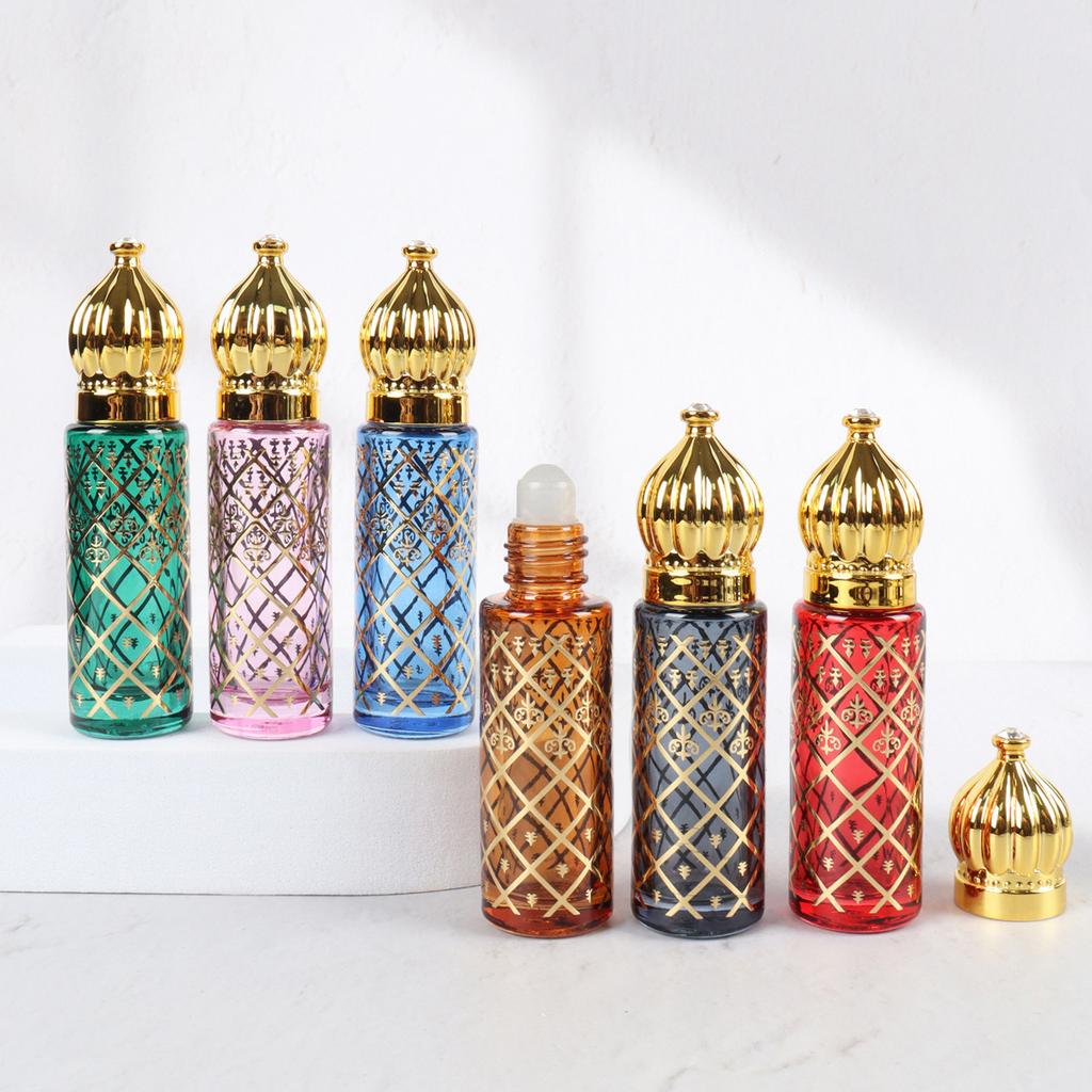 8ml Essential Oil Roller Bottles Glass Refillable Portable Roll On Bottles for Aromatherapy Perfume Liquid Storage with Leak Proof Caps