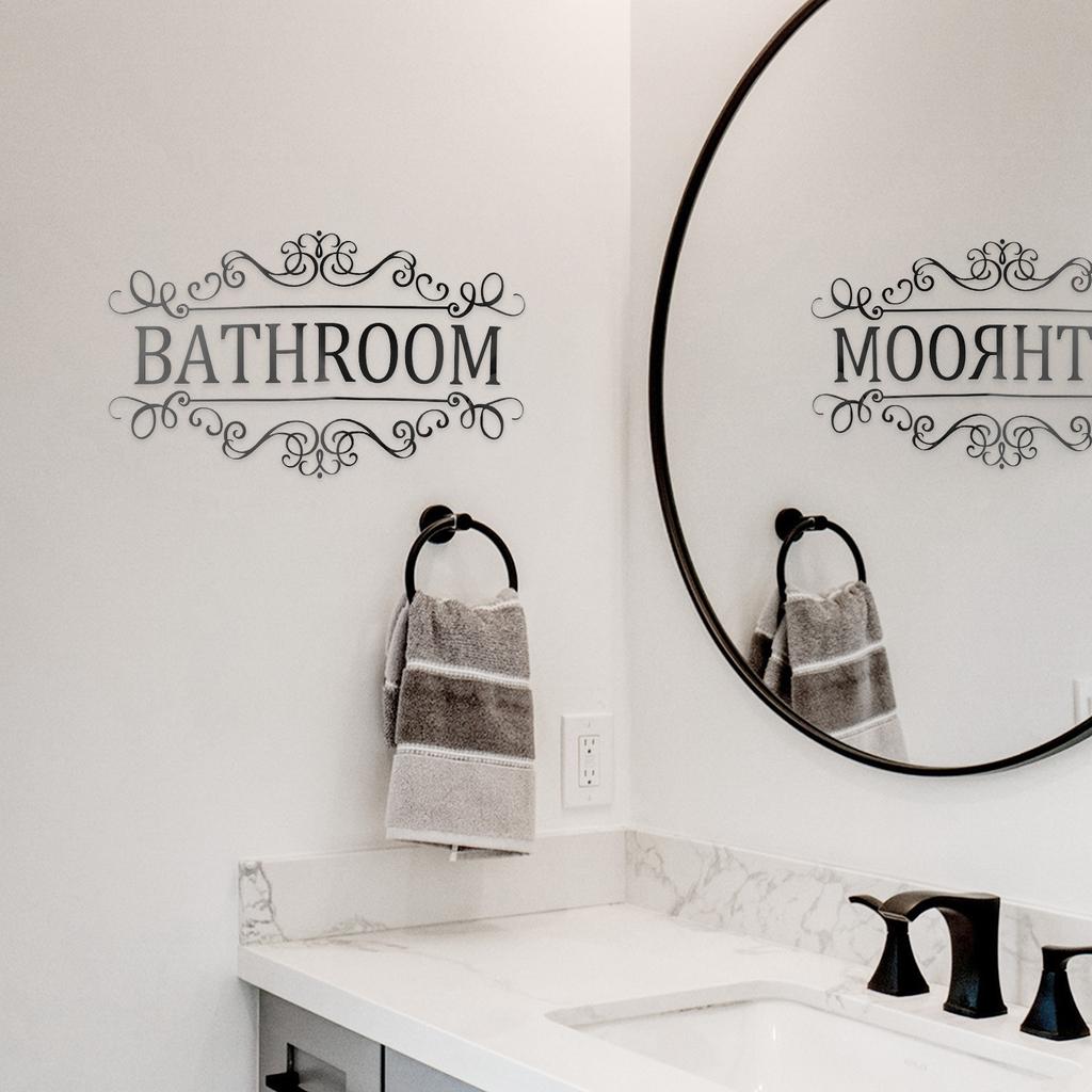 Badezimmer Wandaufkleber Tür Aufkleber Selbstklebende Dekorative Wandaufkleber Wasserdichtes Poster Tür Aufkleber Toilettenschild