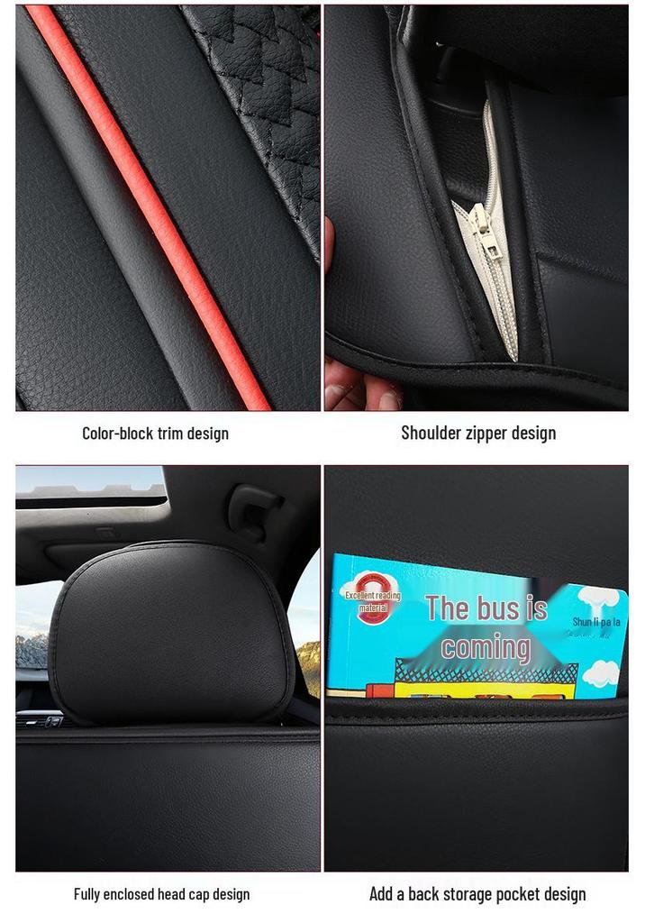 All-Season Universal Leather Car Seat Cushion for Five-Seater Vehicles