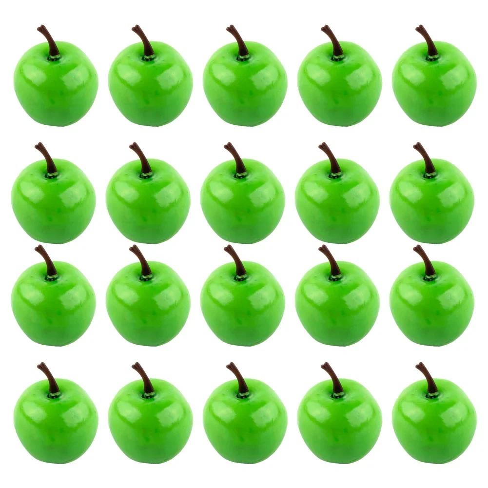 20 Pcs Artificial Foam Mini Apples Red Green Simulation Faux Fruits DIY Crafts Ornaments Photography Props Wedding Home Decor