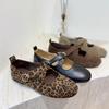 French Retro Cross-buckle Belt Shallow Mouth Mary Jane Single Shoes Women's 2025 New Versatile Commuter Flat Ballet Shoes