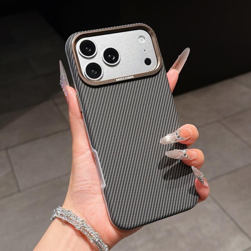 Case For iPhone 17 Pro Max Luxury Carbon Fiber Texture Leather Hybrid TPU Built-in Metal Plate Strong Magnetic Cover For iPhone 16 15 14 13 Pro Max