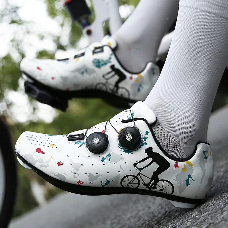 Fashion Cycling Shoes MTB Outdoor Sports Self-Locking Road Bike Sneakers Men Racing Women Bicycle Mountain SPD Flat Cleat Shoes