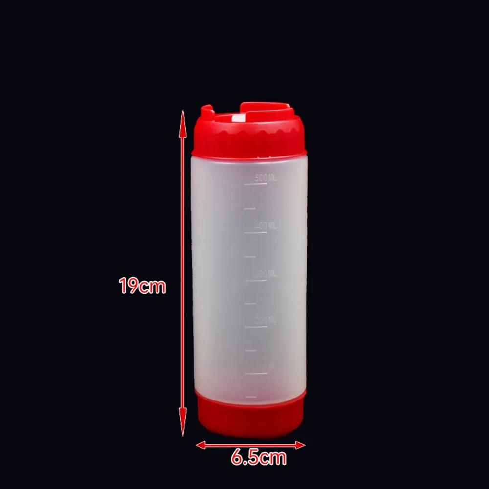 Double Head Squeeze Sauce Bottle 16oz 20oz 24oz Large Capacity Squeeze Bottles In First Out First Plastic Ketchup Picnic Cooker