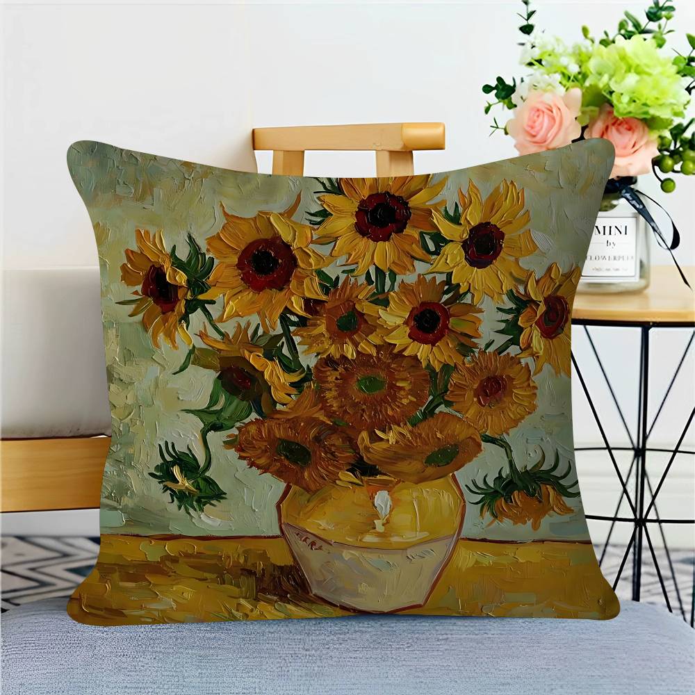 

Art V-Van G-Gogh Cushion Cover Decorative Pillow Sofa Home Decor Case Pillow Cases 16x16Inch