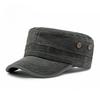 Men's Washed Cotton Flat Top Cap Cadet Army Hat Breathable Patrol Cap Casual Solid Color Sun Protection Sunshade Hat